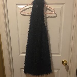 Black Fuzzy Sleeveless Dress